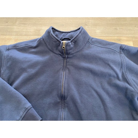 LL BEAN KATAHDIN IRONWORKS Mens XXL Tall Sweatshirt Sherpa Lined Full Zip Blue - Picture 2 of 8